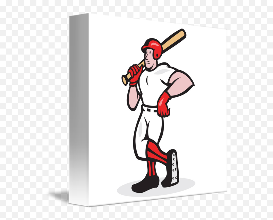 Baseball Hitter Bat Shoulder Cartoon By Aloysius Patrimonio - Baseball Emoji,Baseball Player Clipart