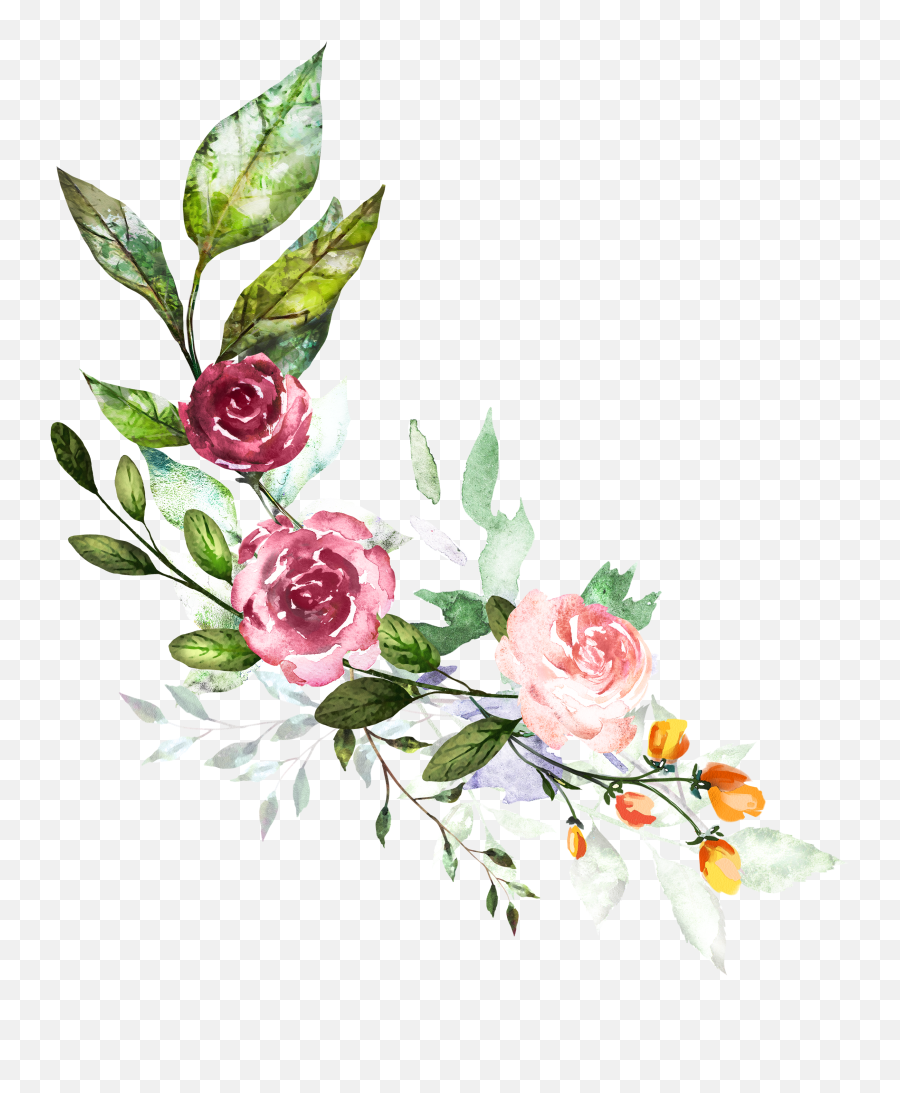 H804 8 Floral Art Flower Frame Flourish Design - Watercolor Flower Design Png Emoji,Flower Circle Png