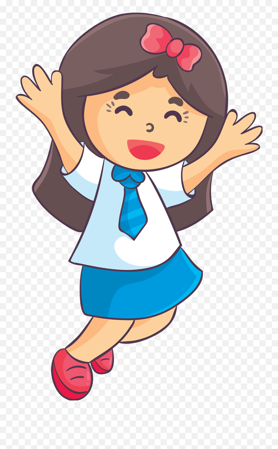 Laughing Schoolgirl Clipart - Transparent School Girl Clipart Emoji,Laughing Clipart