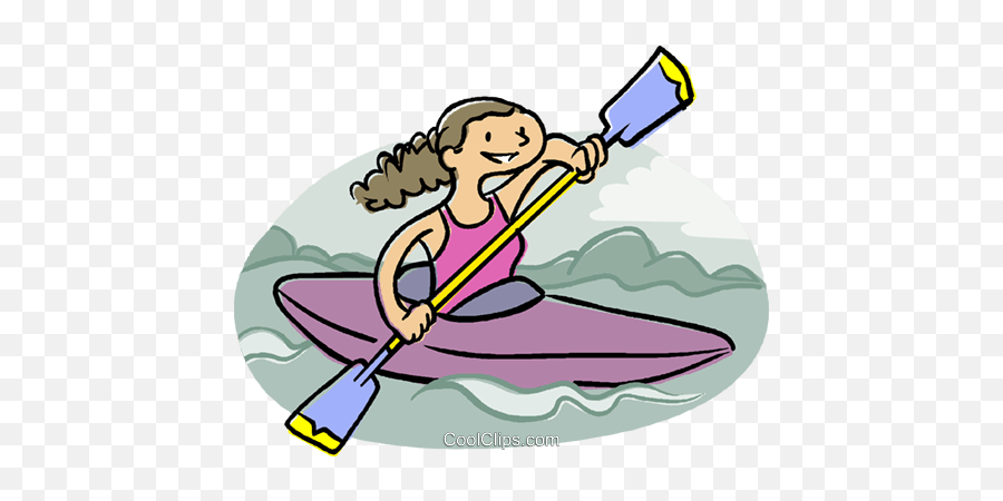 Girl Kayaking Royalty Free Vector Clip - Kajak Rajz Emoji,Kayaker Clipart