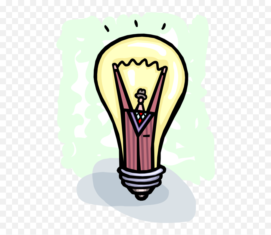 Executive With Light Bulb Symbol Of Invention - Vector Image Emoji,Inventions Clipart