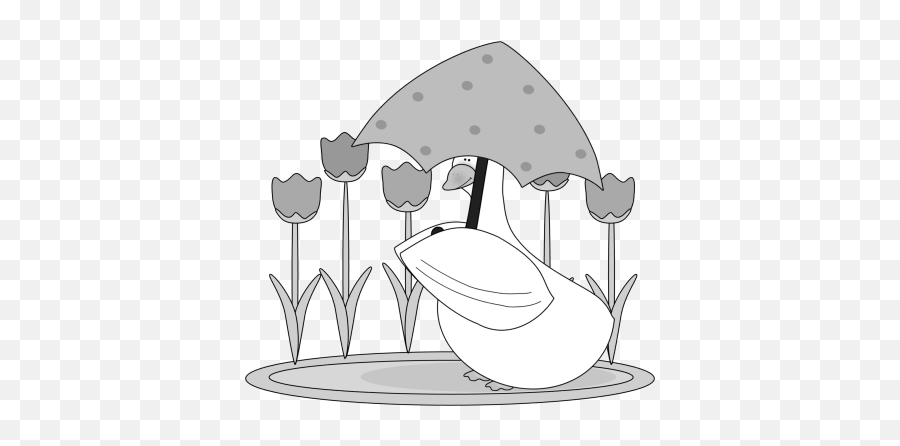White Duck In A Puddle Clip Art - Dot Emoji,Duck Clipart Black And White