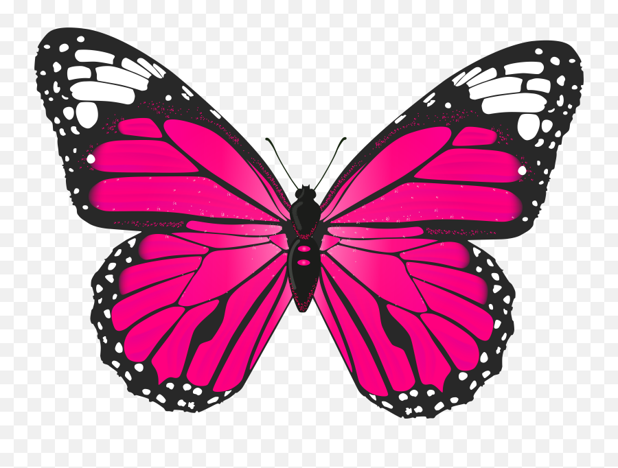 Pink Butterfly Clipart Png Transparent - Pink Butterfly Png Transparent Emoji,Butterfly Clipart