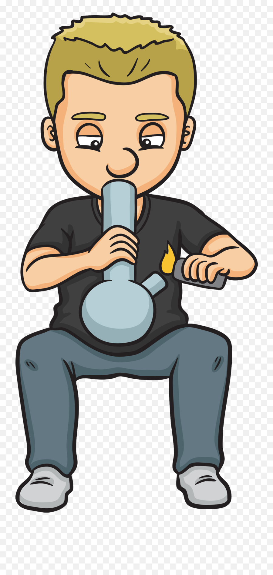 Bong - Someone Smoking Weed Cartoon Transparent Png Kid Smoking Weed Cartoon Emoji,Bong Png