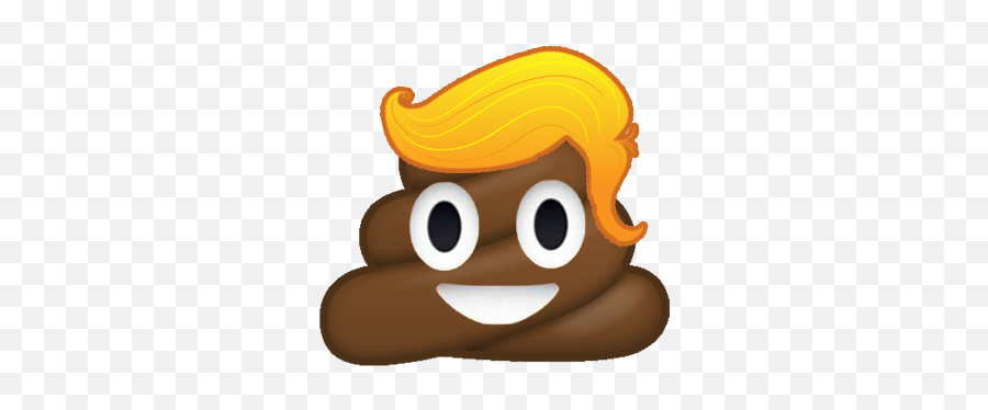 Donald Trump Style Poop Emoji Png - Poop With Blond Hair,Shit Png