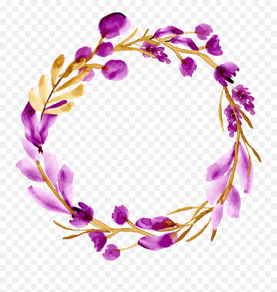 Watercolor Purple Flower Decoration Png - Watercolor Transparent Purple Flower Emoji,Watercolor Png