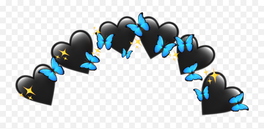 Butterfly Effect Crown Black Blue Crown Flower Emojis - Emoji Effect,Music Emoji Png