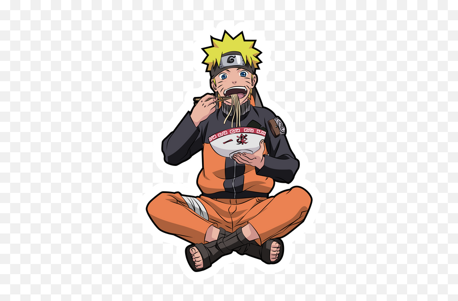 Naruto Uzumaki Eating Ramen Sticker - Sticker Mania Emoji,Ramen Transparent