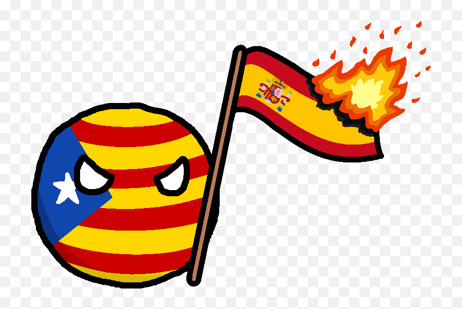 Download Catalan Republic 2017 With Spanish Flag On Fire Emoji,Spanish Flag Png