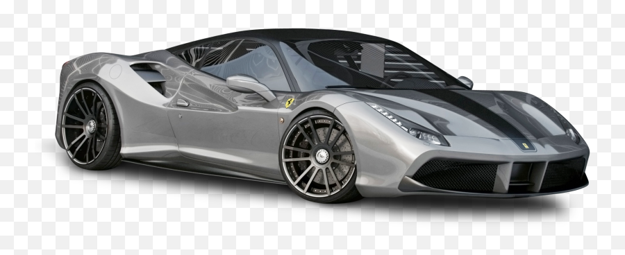 Download Hd Silver Ferrari 488 Gtb Car Png Image - Ferrari Emoji,Ferrari Png