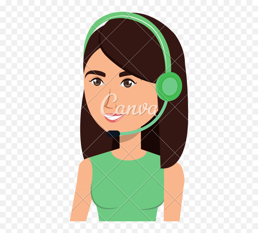 Call Center Agent Avatar - Call Center Agent Girl Drawing Emoji,Girl Drawing Png