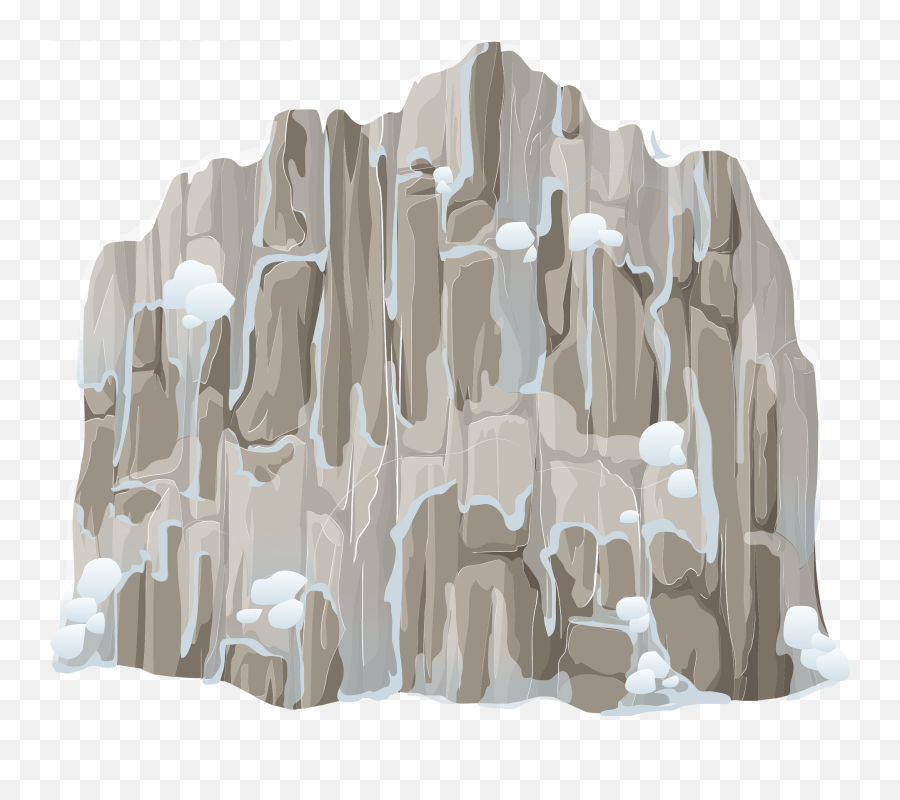 White Grey Snow Cliff Clipart Free Download Transparent Emoji,Cliff Clipart Black And White