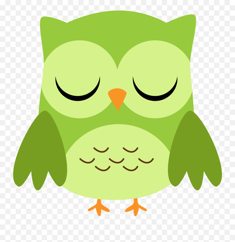 28 Collection Of Cute Green Owl Clipart - Eyes Closed Clip Art Emoji,Owls Clipart