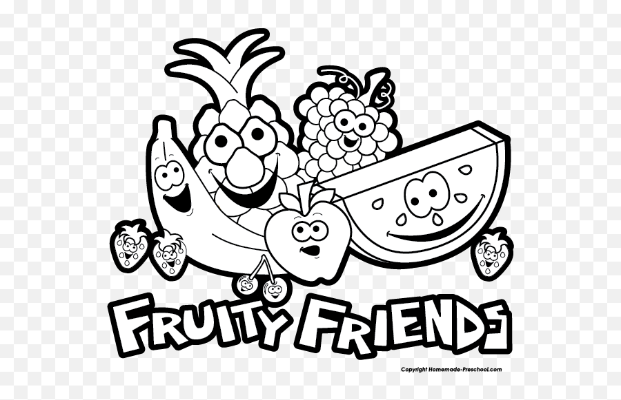 Free Fruit Clipart - Fruit Snacks Clip Art Black And White Emoji,Fruit Clipart