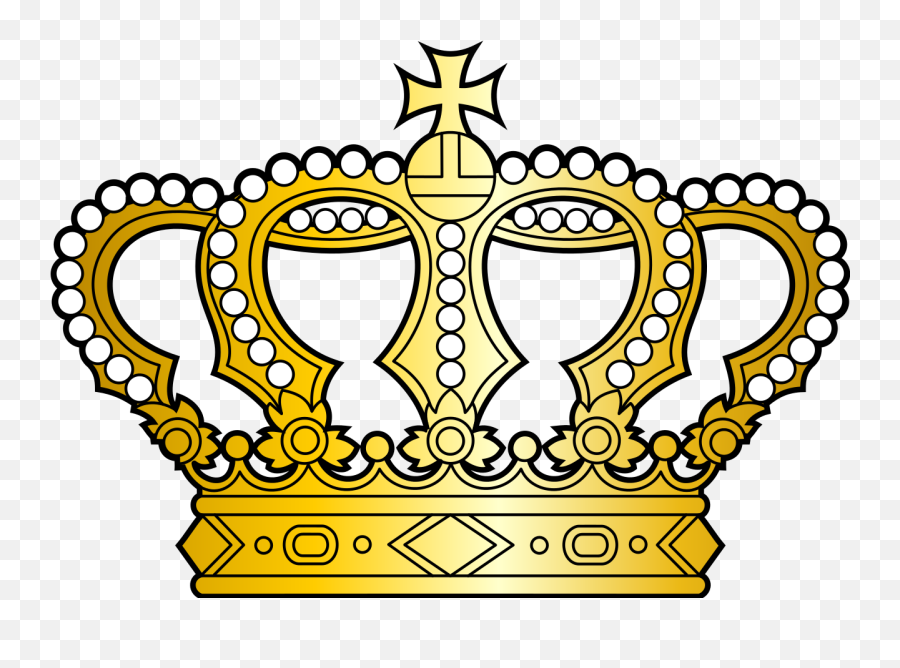 Download Hd Georgian Golden Crown With Pearls And Cross - Gold Crown With Cross Emoji,Gold Cross Png