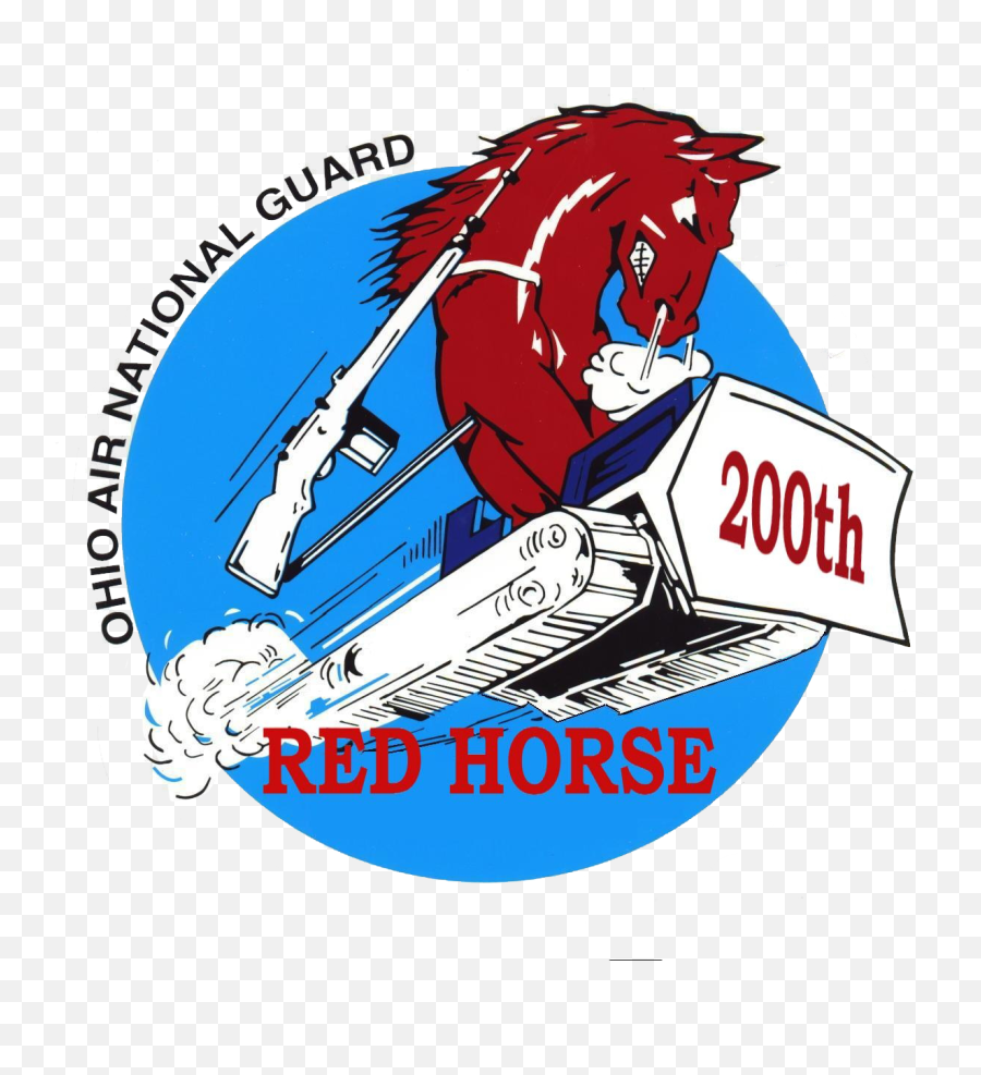 200th Red Horse Charging Charley - Red Horse Usaf Fire Emoji,Horse Logo