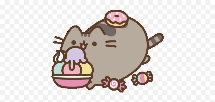 Cute Pusheen Cat Sticker Sticker By Maria Tatiana - Pusheen Cat Gif Ice Cream Emoji,Pusheen Transparent Background