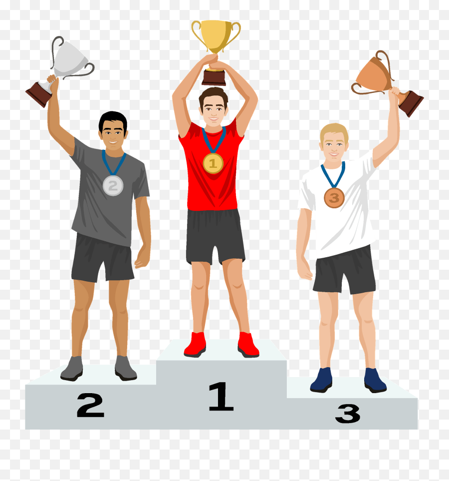 Trophy Medals And Podium For 3 Winners Emoji,Podium Clipart