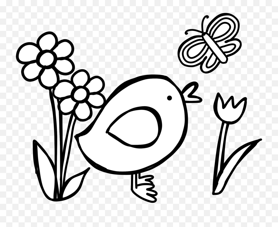 Spring Blackline - Line Art Clipart Full Size Clipart Emoji,Sketching Clipart