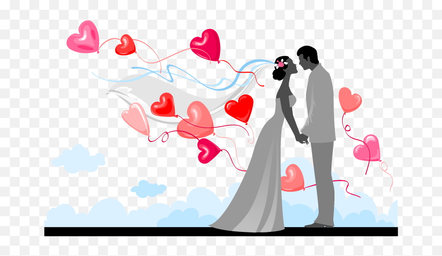 Cartoon Wedding Clipart - Wedding Happy Marriage Life Png Emoji,Marriage Clipart