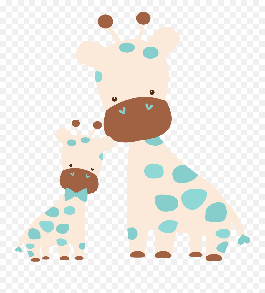 Baby Jungle Animals Clipart - Giraffe Clipart Mom Baby Emoji,Jungle Animals Clipart