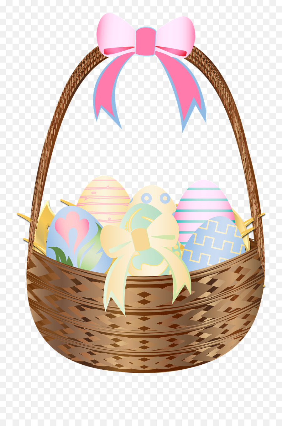 Graphic Easter Basket Easter Eggs Easter Basket - Free Cesta De Ovo De Páscoa Png Emoji,Easter Eggs Png