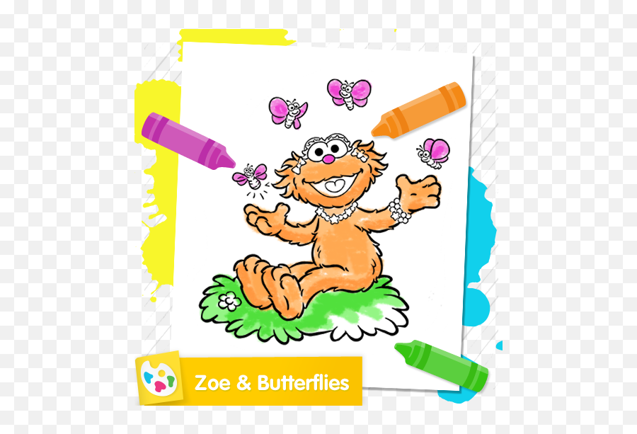 Sesame Street - Zoe Coloring Pages 520x544 Png Clipart Happy Emoji,Sesame Street Clipart