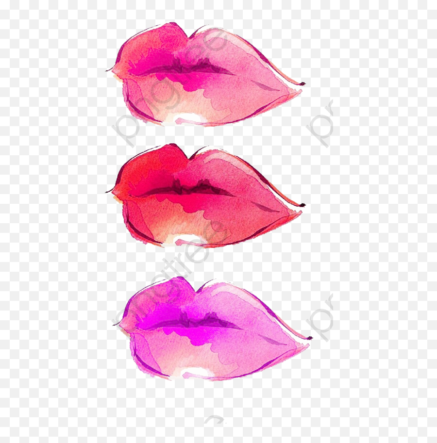 Lipstick Clipart Watercolor - Lips Watercolor Png Girly Emoji,Watercolor Png