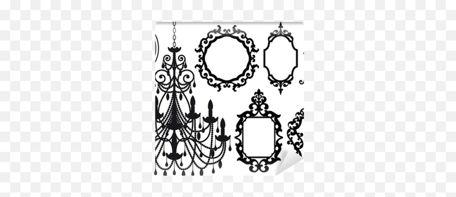 Old Chandelier And Picture Frames Wall Mural U2022 Pixers - We Live To Change Animated Phantom Of The Opera Chandelier Emoji,Chandeliers Clipart