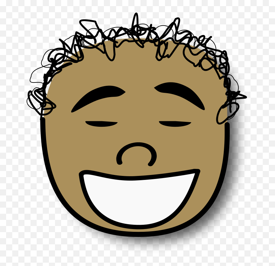 Person Laughing Clip Art - Curly Headed Cartoon Emoji,Laughing Clipart