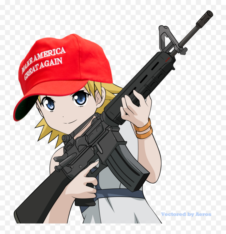 Trump Hats - 4chanarchives A 4chan Archive Of C Anime Girl With Gun Png Emoji,Make America Great Again Hat Png