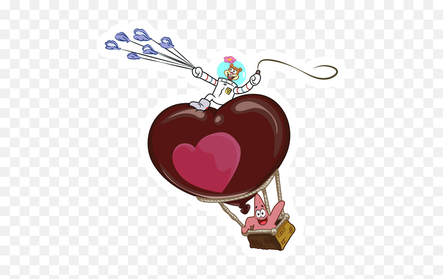 Patrick Star And Sandy Valentineu0027s Day Sticker In 2021 Emoji,Sandy Cheeks Png