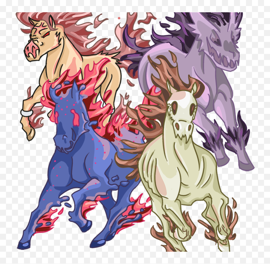 Four Rapidash Of The Apocalypse - Ford Mustang Transparent Emoji,Apocalypse Png