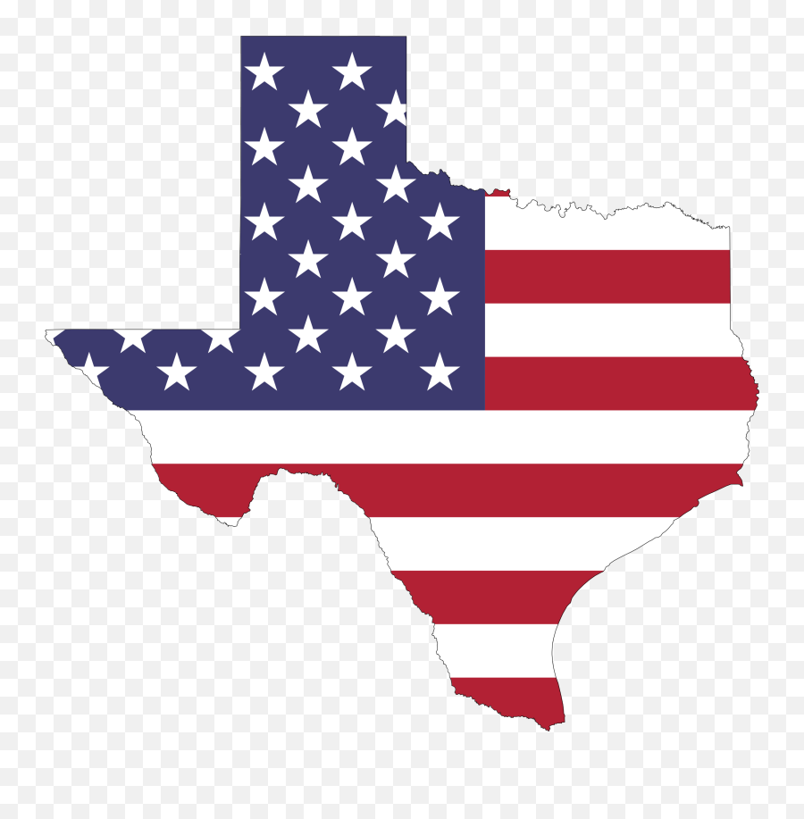 Texas American Flag Map Clipart - Texas Us Flag Png Emoji,American Flag Clipart