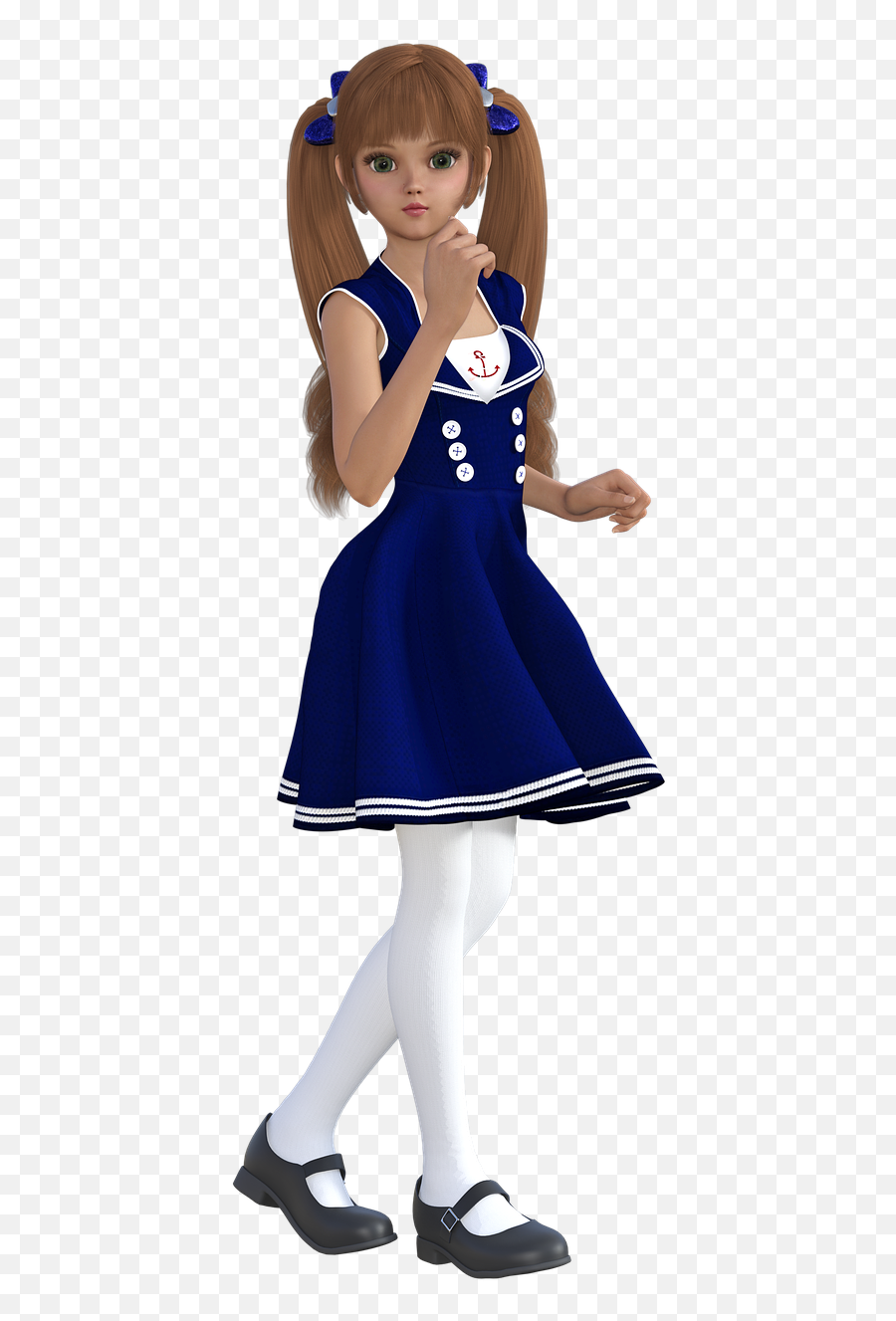 Girl Png Female 3d Model - Basic Dress Emoji,Anime Girl Png