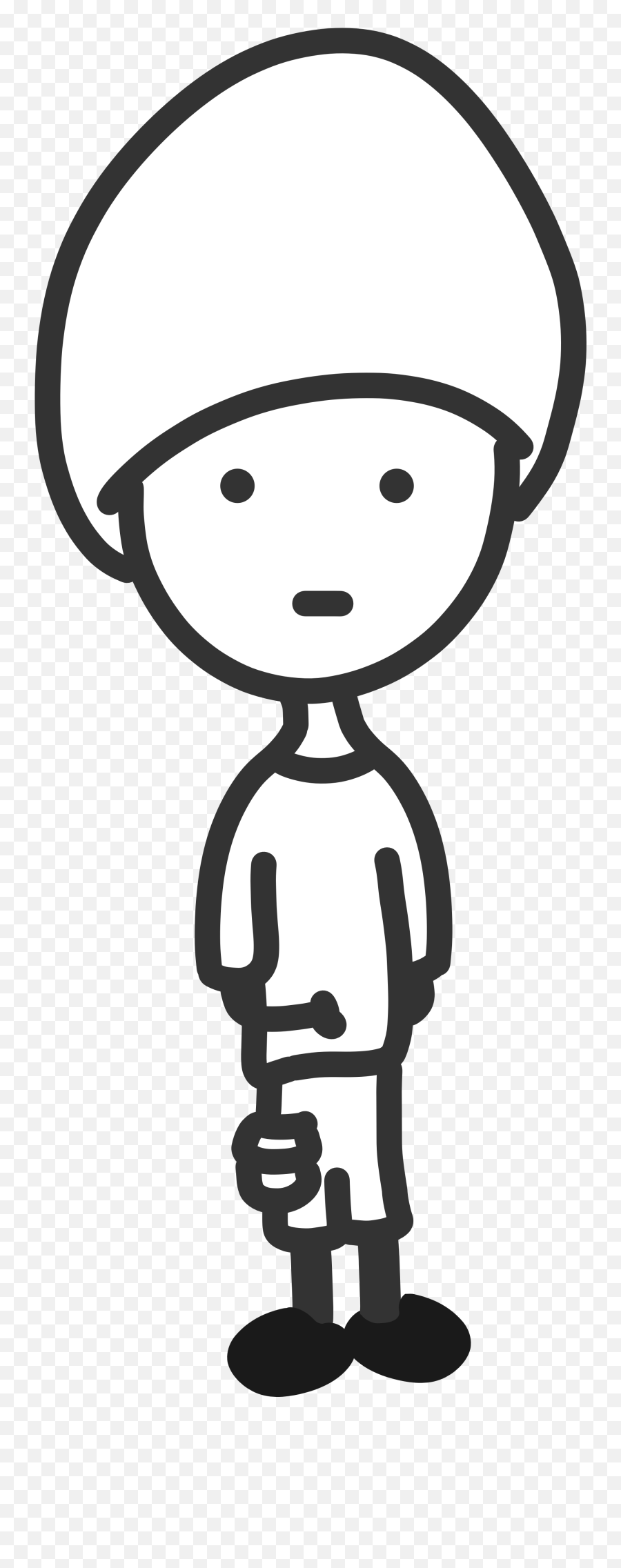 Quiet Boy Black White Line Art Drawing - Thin Boy Clipart Black And White Emoji,Boy Clipart Black And White