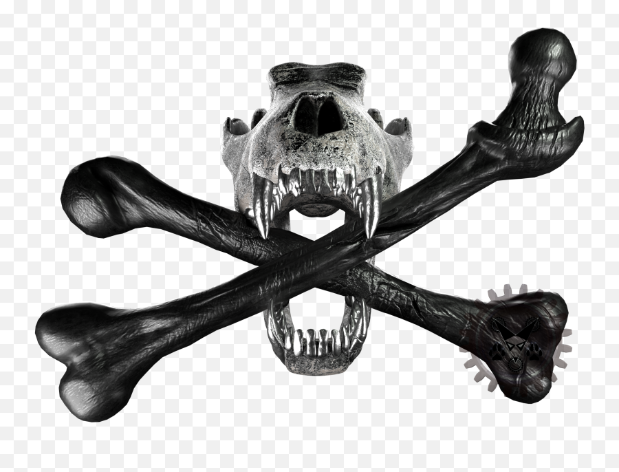 Cross Bones - Wolf Skull And Bones Emoji,Crossbones Png