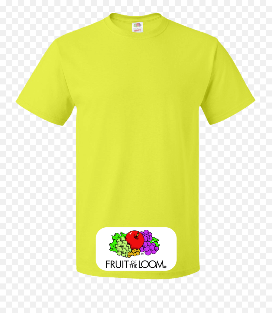 Download Hd Fruit Of The Loom Custom Safety Green T Shirts - Fruit Of The Loom Emoji,Fruit Of The Loom Logo