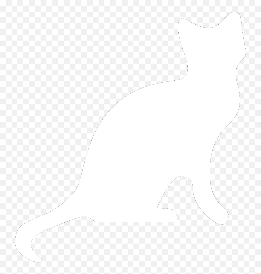 Cat Silhouette Clip Art - White Cat Clipart Png Transparent Transparent White Cat Silhouette Emoji,Cat Clipart Black And White