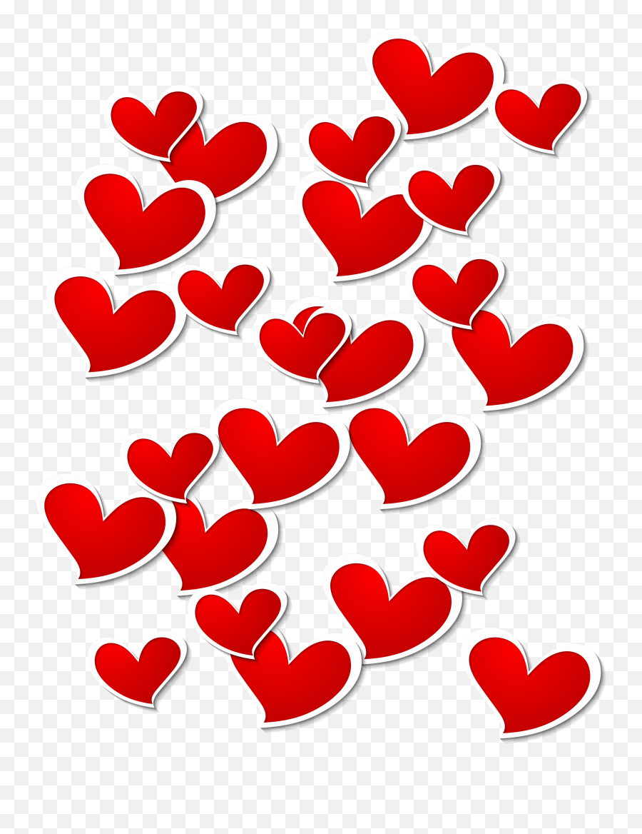 Small Heart Png - Valentines Day Clip Art Transparent Red And White Hearts Png Emoji,Heart Png