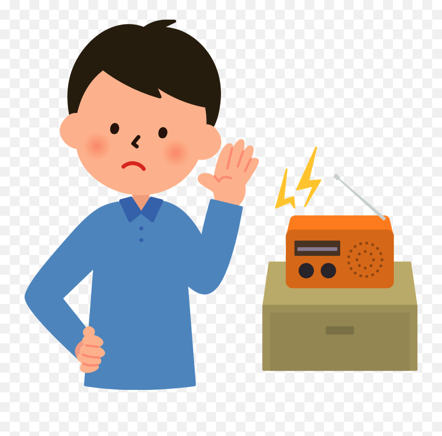 Man Listening To The Radio Clipart - Listening To Radio Png Emoji,Listen Clipart