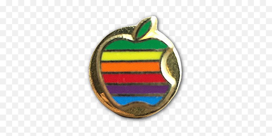 Striped Vintage Mini Lapel Pin Emoji,Apple Logo Without Bite