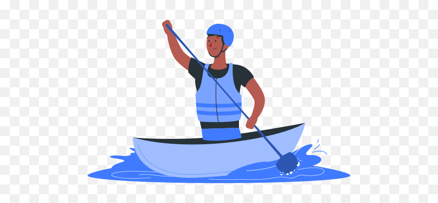 Canoeing Customizable Semi Flat Illustrations Pana Style Emoji,Kayaking Clipart