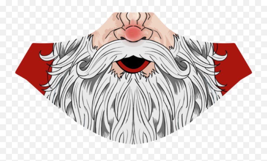 Santa Sublimated Face Mask Emoji,Santa Transparent Background