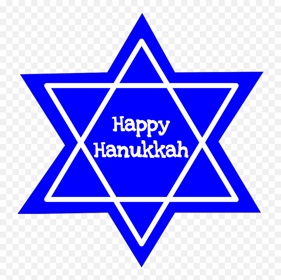 Happy Hanukkah Star Of David Black And White - David Star Star Of David Cilpart Emoji,Dreidel Clipart