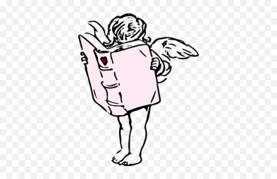 Cupid Line Drawing - Clipart Best Cupid Reading A Book Emoji,Cupid Clipart