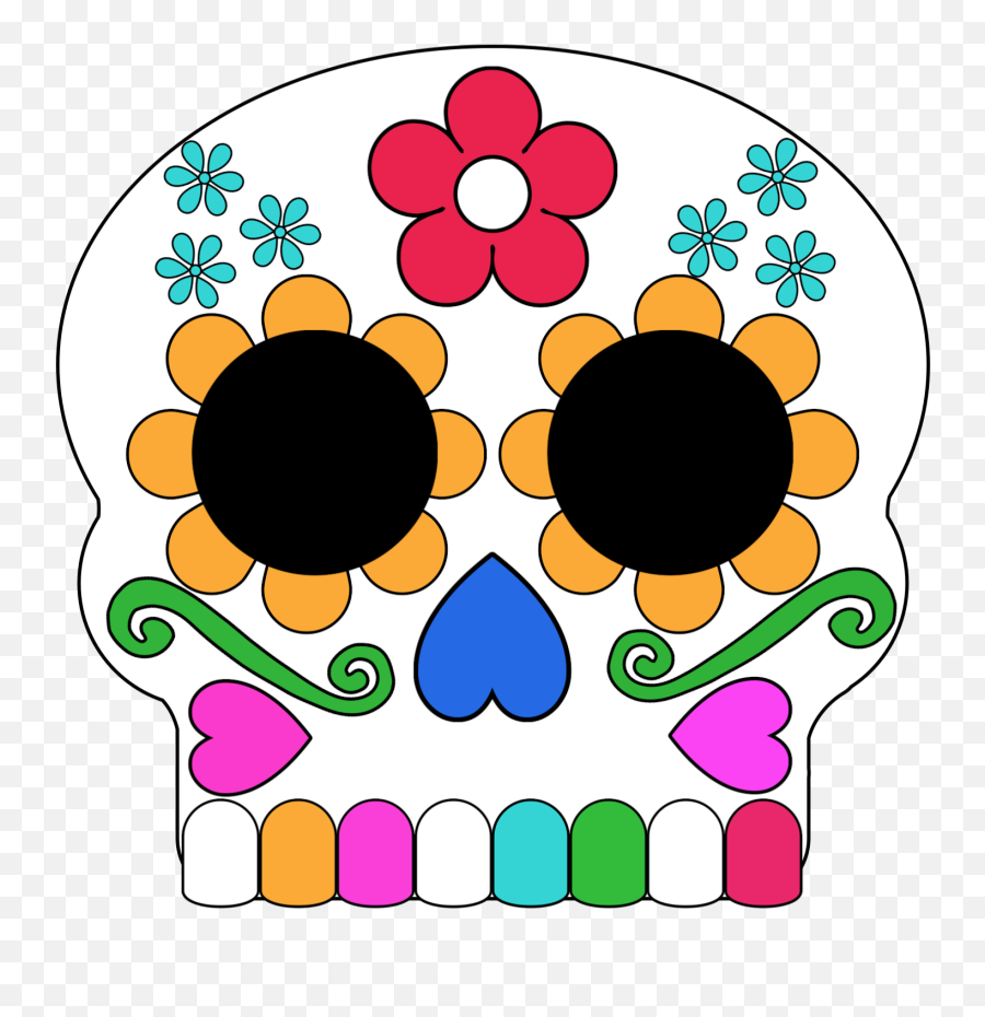 Black And White Day Of The Dead Sugar - Masks Day Of The Dead Clipart Emoji,Sugar Skull Clipart