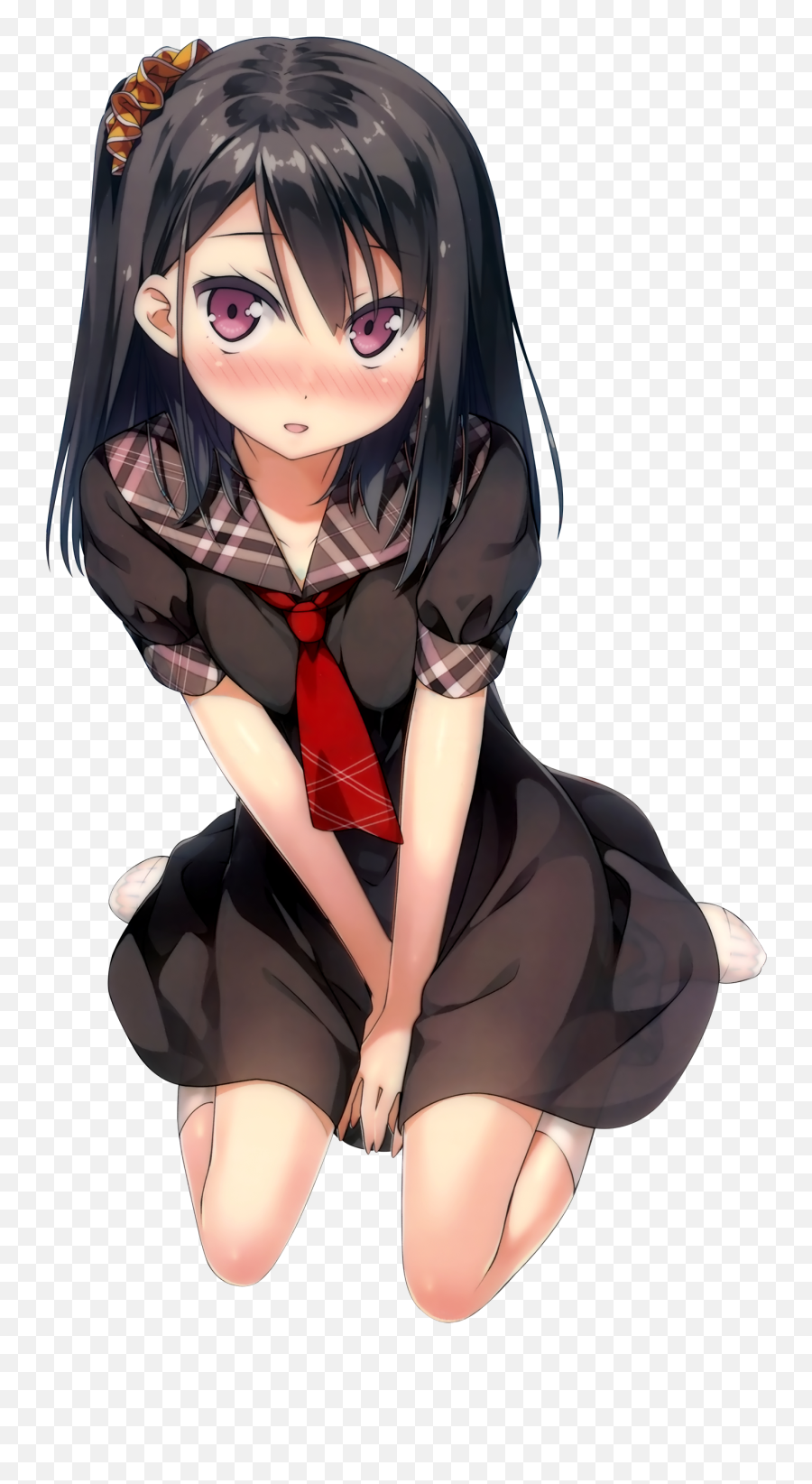 Anime Girl Blushing Transparent - Blushing Anime Girl Emoji,Anime Girl Png