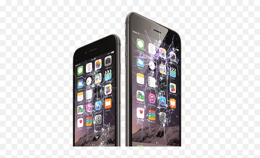 Iphone Screen Replacement Center Cracked Screen Repair - Iphone 6 Vs Plus Screen Size Emoji,Cracked Screen Transparent