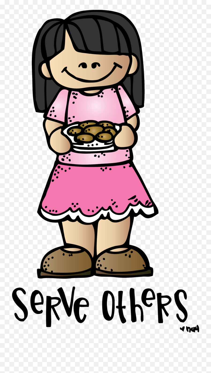 A Girl With A Cake In Her Hands - Serve Others Clipart Emoji,Helping Others Clipart